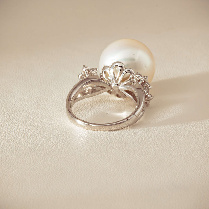 Deja Vu Platinum 15.1mm South Sea Pearl & Diamond Ring