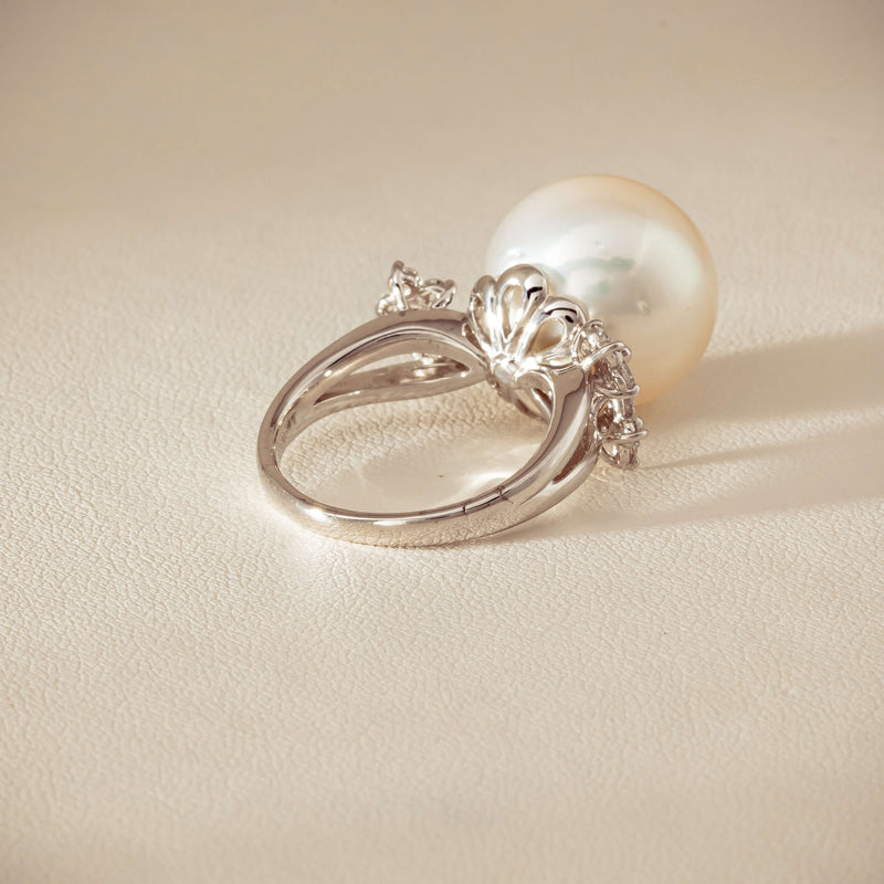 Deja Vu Platinum 15.1mm South Sea Pearl & Diamond Ring