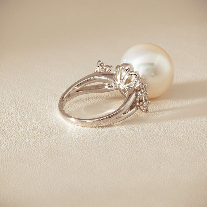 Deja Vu Platinum 15.1mm South Sea Pearl & Diamond Ring