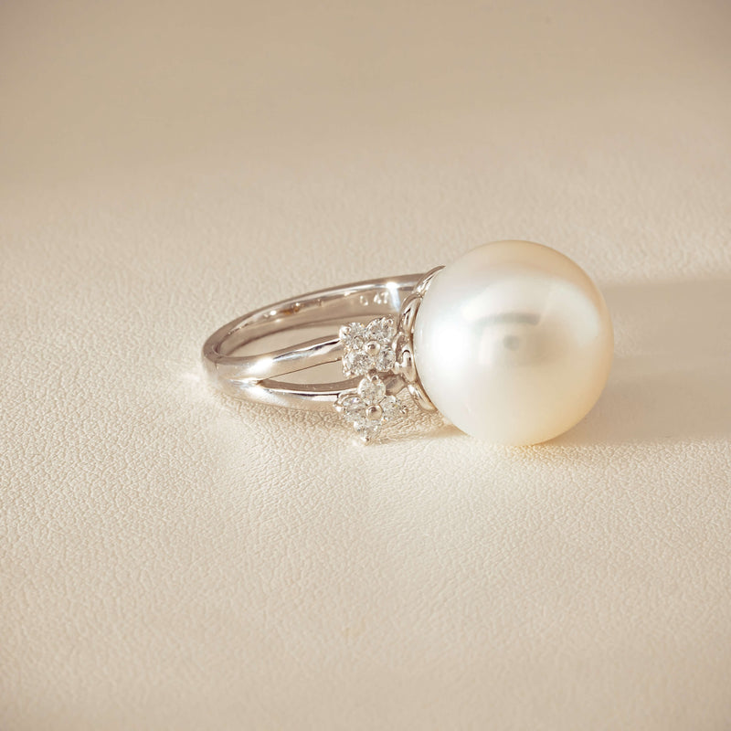 Deja Vu Platinum 15.1mm South Sea Pearl & Diamond Ring