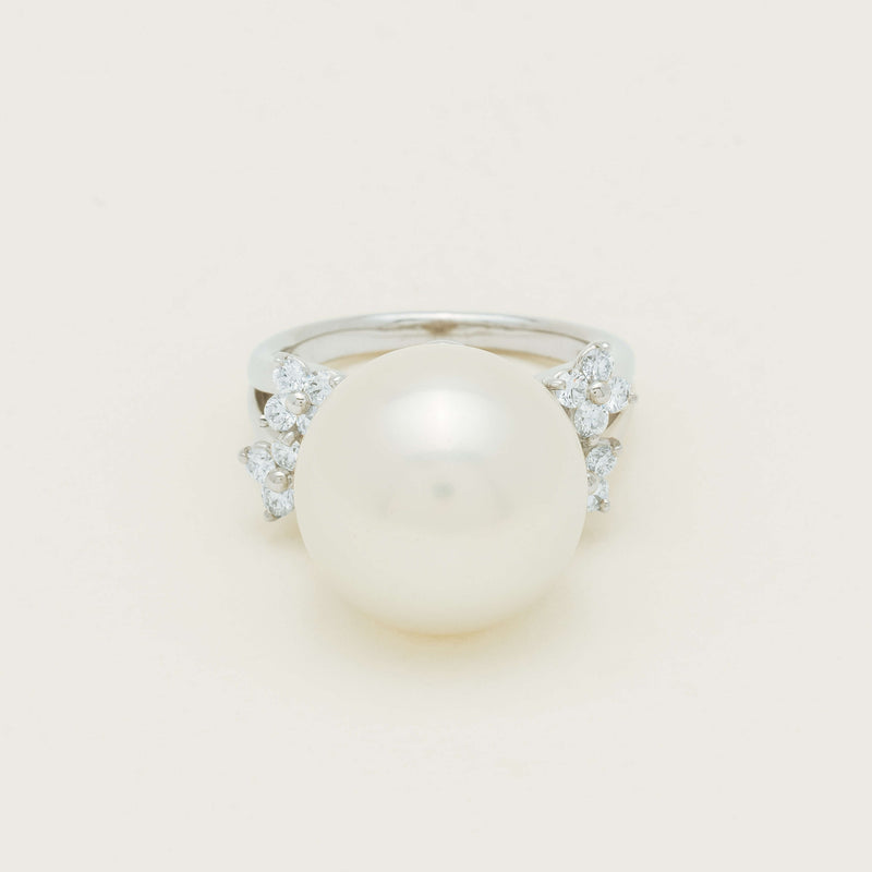 Deja Vu Platinum 15.1mm South Sea Pearl & Diamond Ring