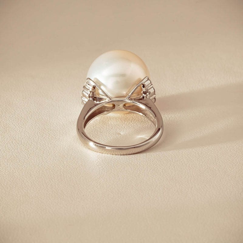 Deja Vu Platinum 16.7mm South Sea Pearl & Diamond Ring