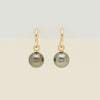 18ct Yellow Gold Tahitian Black Pearl Cosy Earrings - Earrings - Walker & Hall