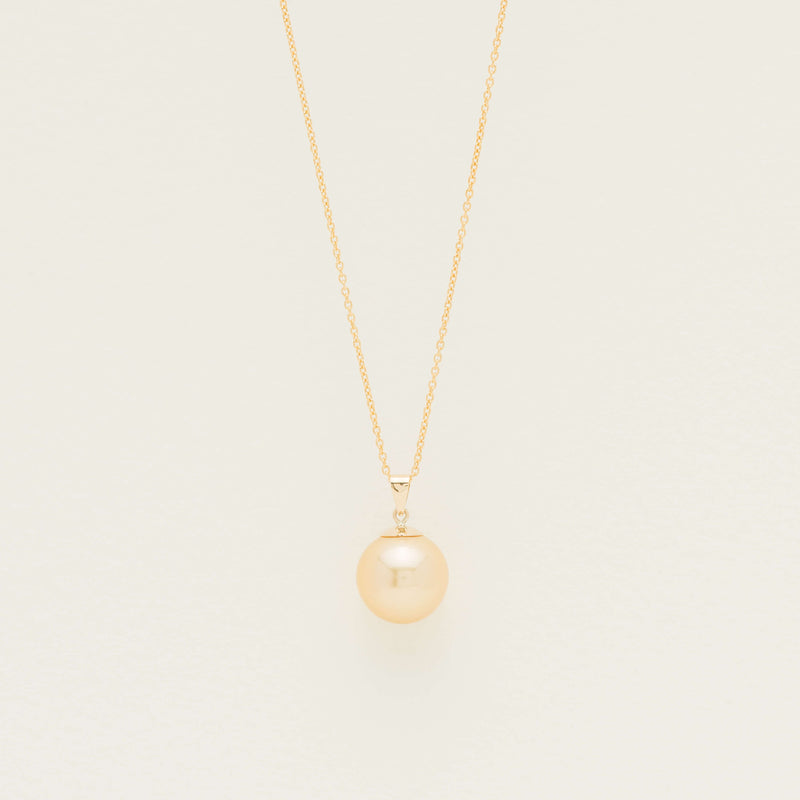 9ct Yellow Gold Golden South Sea Pearl Pendant - Necklace - Walker & Hall