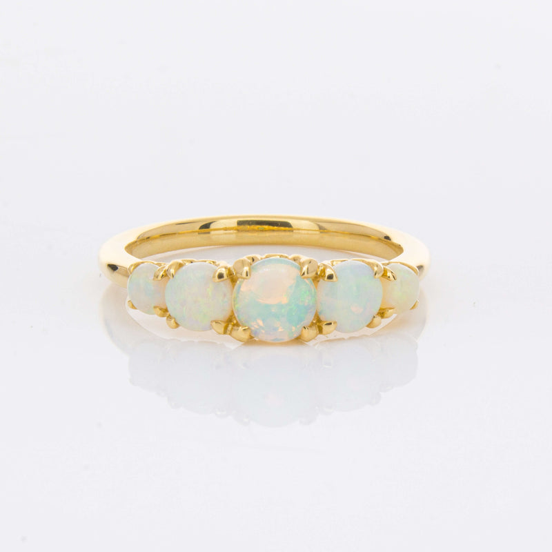 18ct Yellow Gold Five Stone Opal Octavia Ring-Ring-Walker & Hall