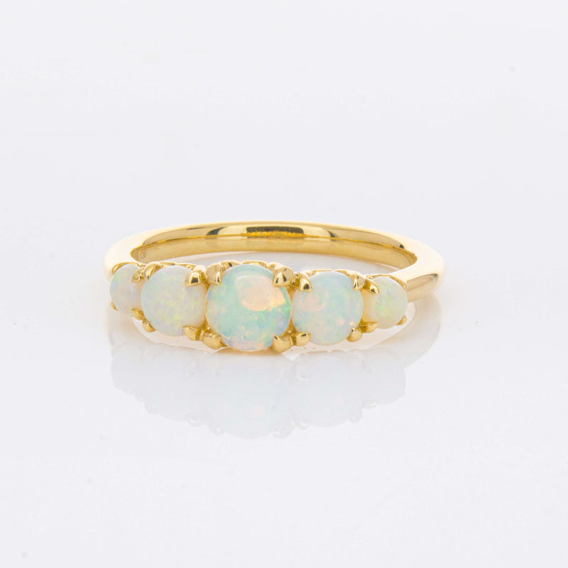 18ct Yellow Gold Five Stone Opal Octavia Ring-Ring-Walker & Hall