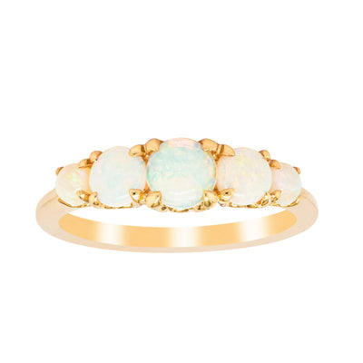 18ct Yellow Gold Five Stone Opal Octavia Ring-Ring-Walker & Hall