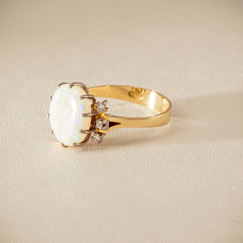 Deja Vu 18ct Yellow Gold Opal & Diamond Ring - Ring - Walker & Hall