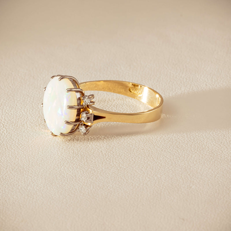 Deja Vu 18ct Yellow Gold Opal & Diamond Ring - Ring - Walker & Hall