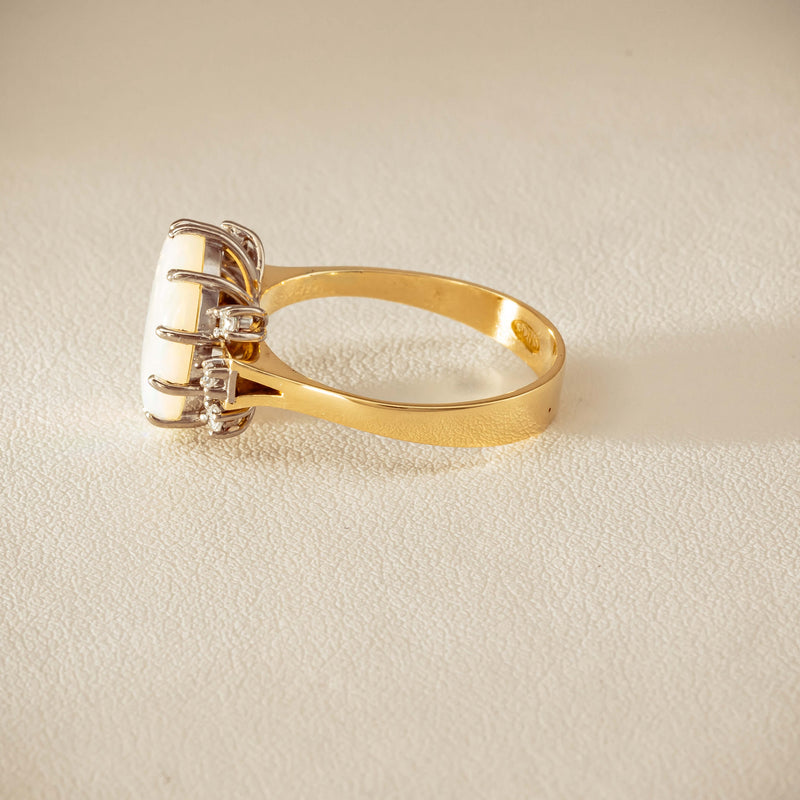 Deja Vu 18ct Yellow Gold Opal & Diamond Ring - Ring - Walker & Hall