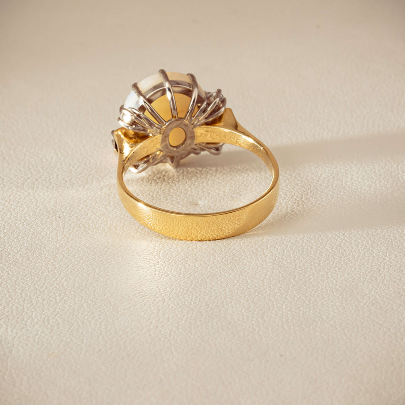 Deja Vu 18ct Yellow Gold Opal & Diamond Ring - Ring - Walker & Hall