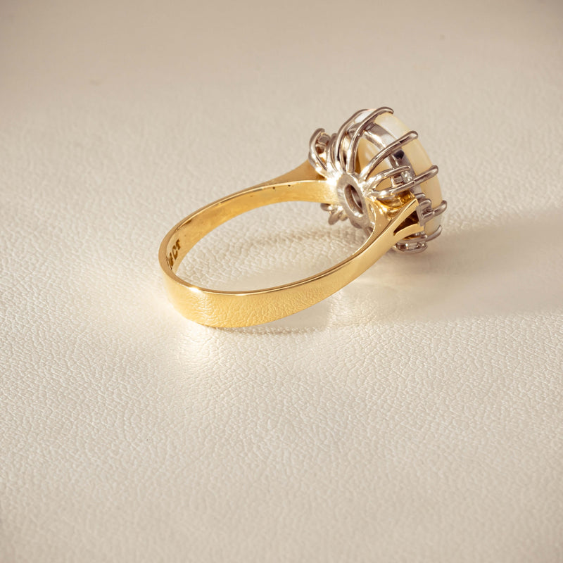 Deja Vu 18ct Yellow Gold Opal & Diamond Ring - Ring - Walker & Hall