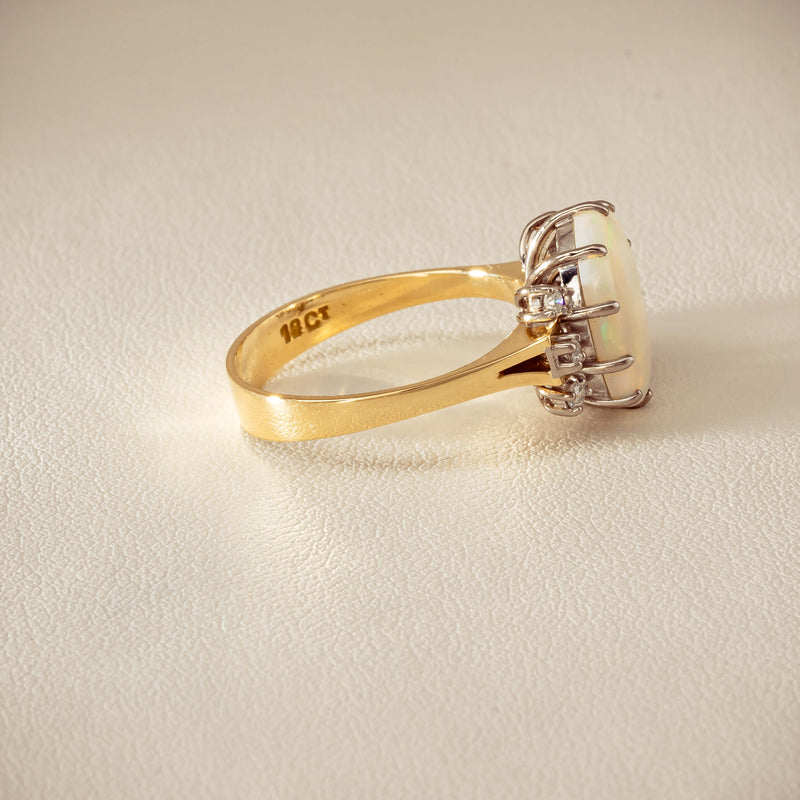 Deja Vu 18ct Yellow Gold Opal & Diamond Ring - Ring - Walker & Hall