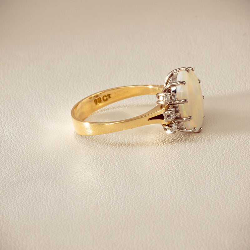 Deja Vu 18ct Yellow Gold Opal & Diamond Ring - Ring - Walker & Hall