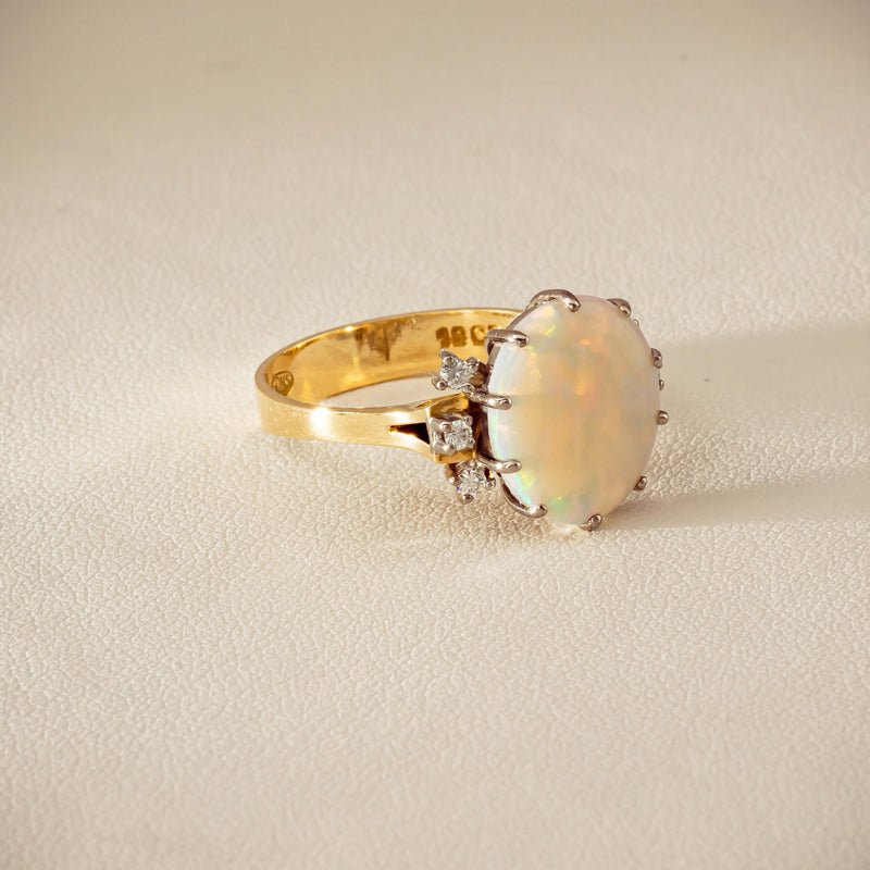Deja Vu 18ct Yellow Gold Opal & Diamond Ring - Ring - Walker & Hall