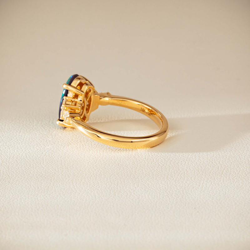18ct Yellow Gold 1.48ct Opal & Diamond Oriana Ring-Ring-Walker & Hall