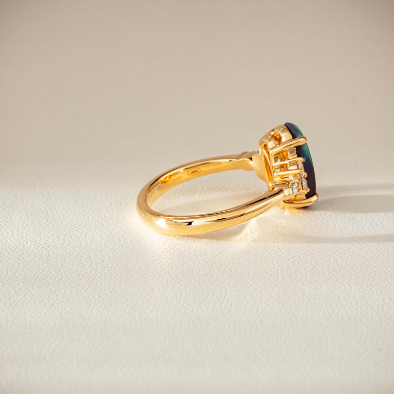18ct Yellow Gold 1.48ct Opal & Diamond Oriana Ring-Ring-Walker & Hall