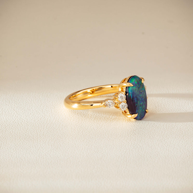 18ct Yellow Gold 1.48ct Opal & Diamond Oriana Ring-Ring-Walker & Hall