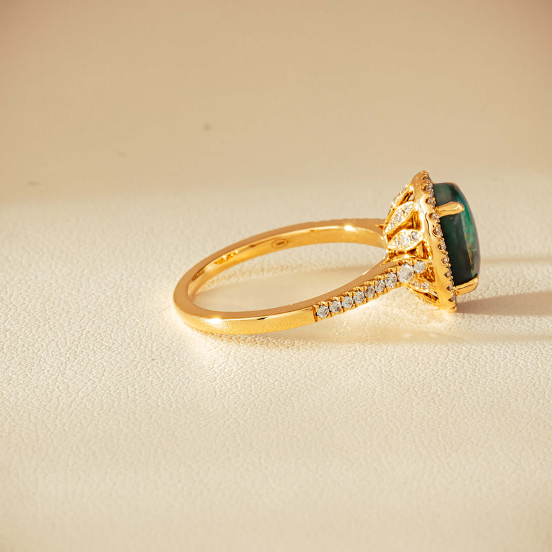 18ct Yellow Gold 1.82ct Opal & Diamond Sierra Ring - Ring - Walker & Hall