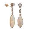 Vintage 11ct Yellow Gold Opal & Diamond Earrings - Earrings - Walker & Hall