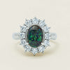 Deja Vu Platinum 1.72ct Opal & Diamond Cluster Ring - Ring - Walker & Hall