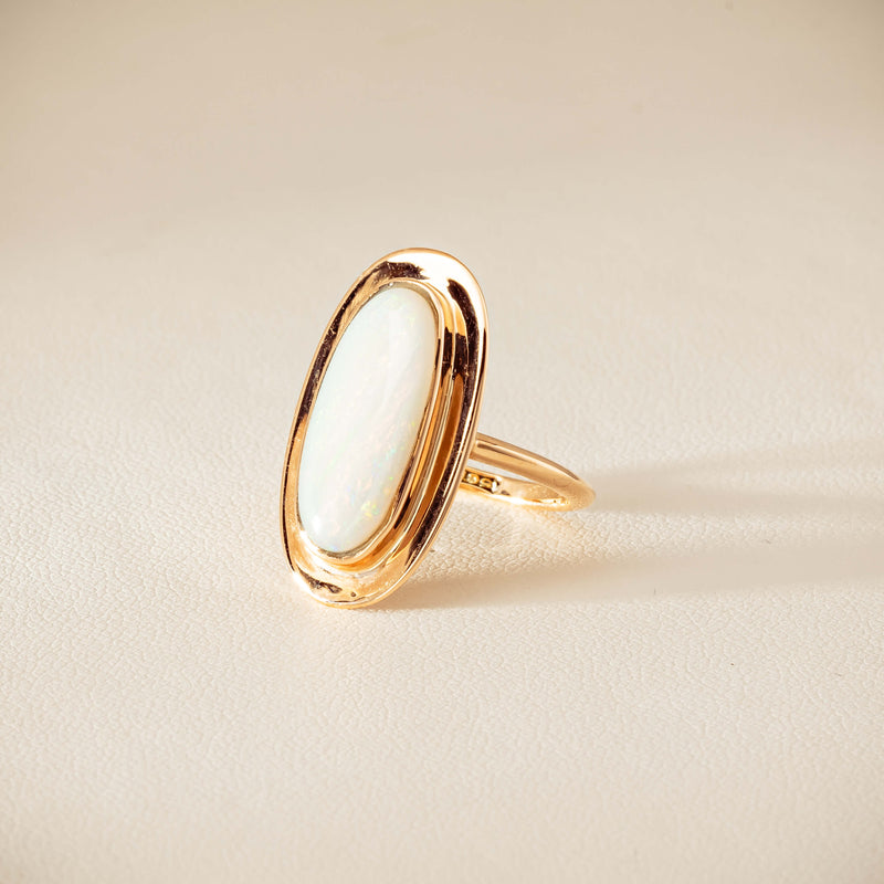 Deja Vu 15ct Rose Gold Opal Bezel-Set Ring - Ring - Walker & Hall