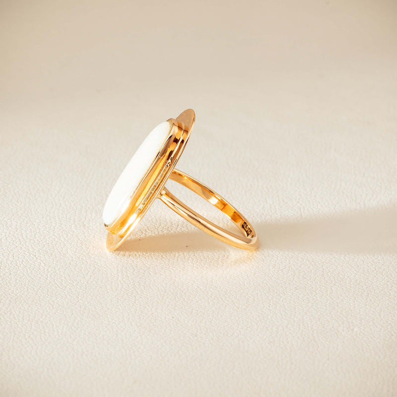 Deja Vu 15ct Rose Gold Opal Bezel-Set Ring - Ring - Walker & Hall
