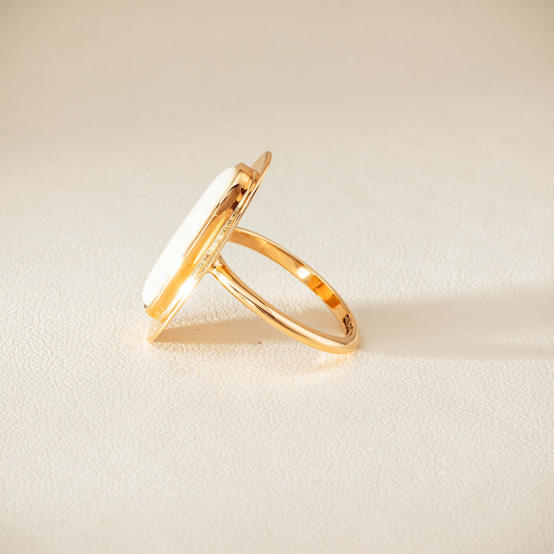 Deja Vu 15ct Rose Gold Opal Bezel-Set Ring - Ring - Walker & Hall