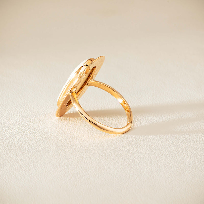 Deja Vu 15ct Rose Gold Opal Bezel-Set Ring - Ring - Walker & Hall