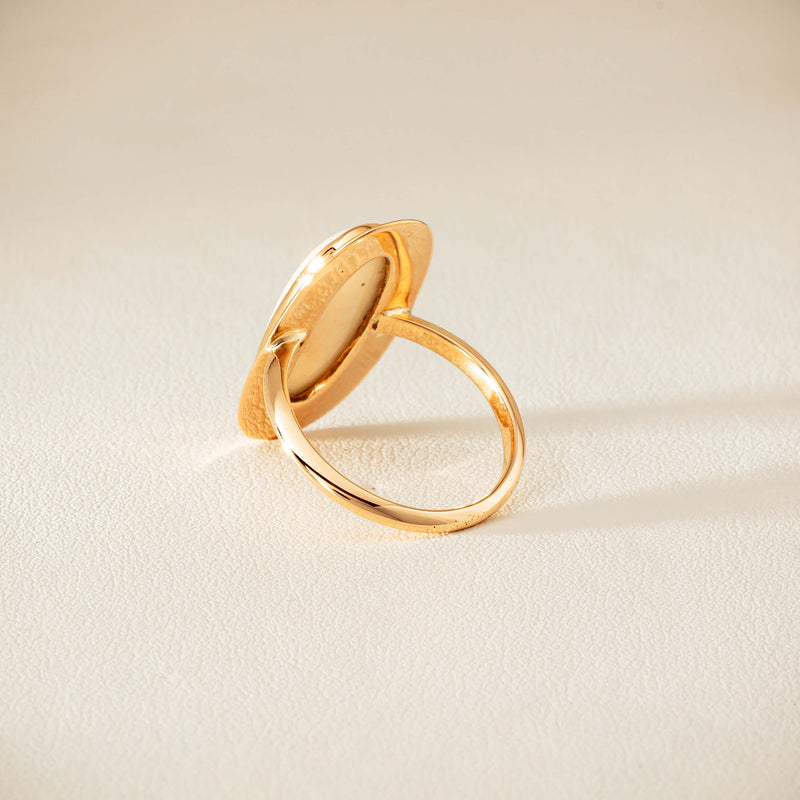 Deja Vu 15ct Rose Gold Opal Bezel-Set Ring - Ring - Walker & Hall