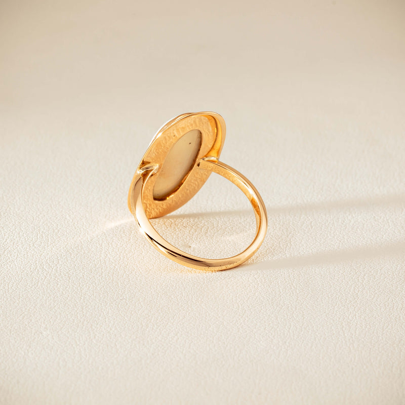 Deja Vu 15ct Rose Gold Opal Bezel-Set Ring - Ring - Walker & Hall
