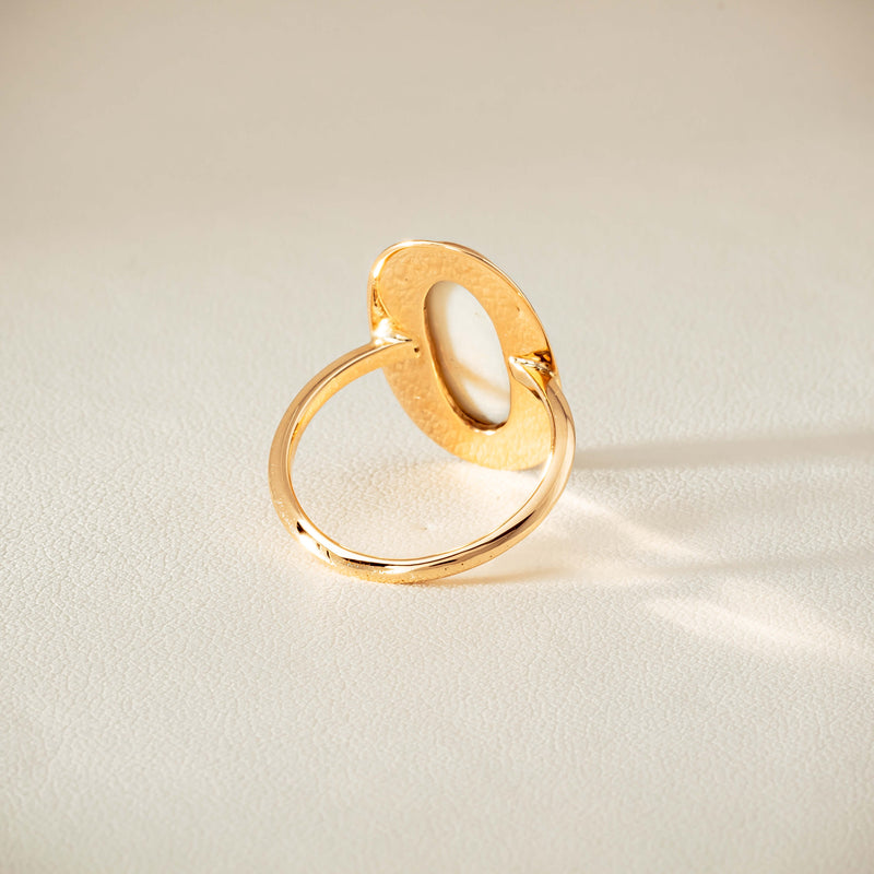 Deja Vu 15ct Rose Gold Opal Bezel-Set Ring - Ring - Walker & Hall