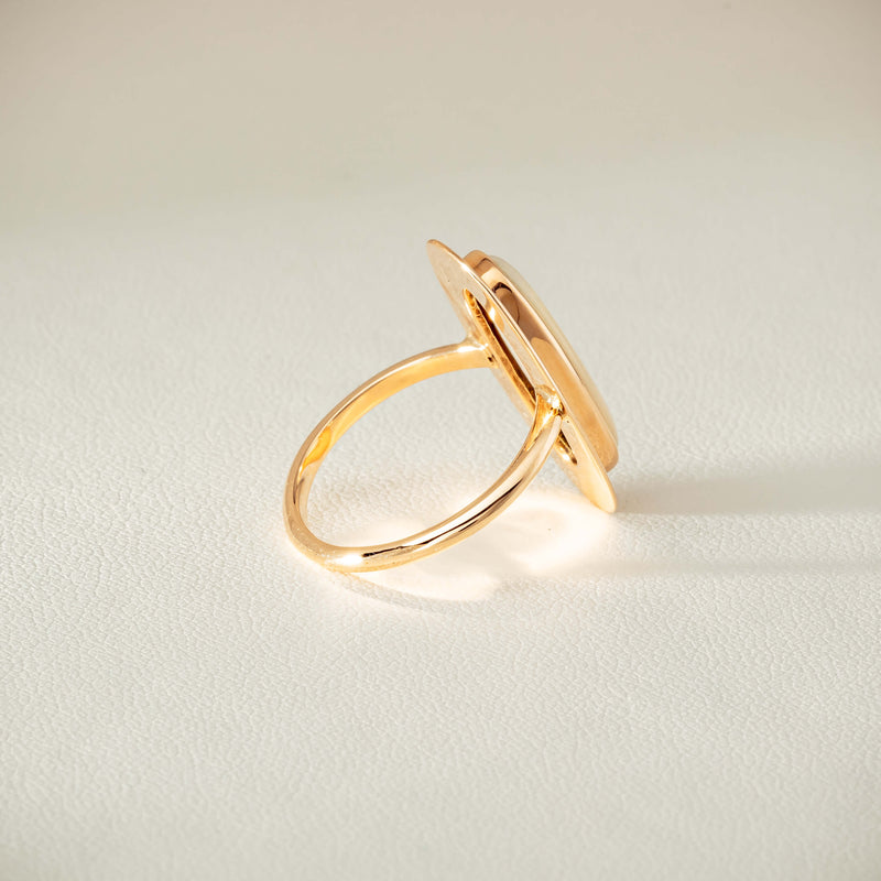 Deja Vu 15ct Rose Gold Opal Bezel-Set Ring - Ring - Walker & Hall