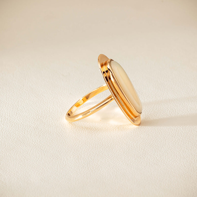 Deja Vu 15ct Rose Gold Opal Bezel-Set Ring - Ring - Walker & Hall