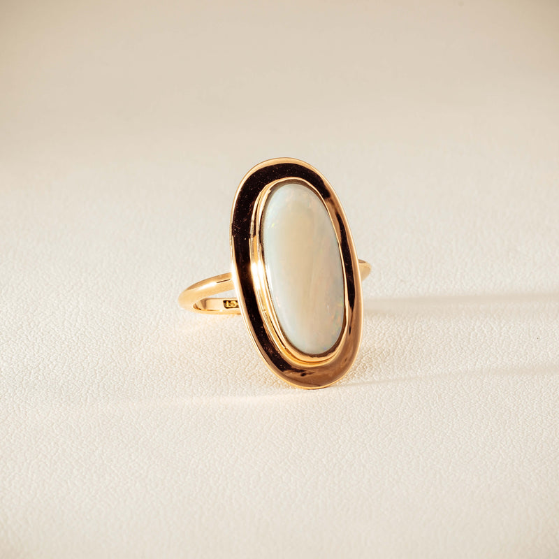 Deja Vu 15ct Rose Gold Opal Bezel-Set Ring - Ring - Walker & Hall