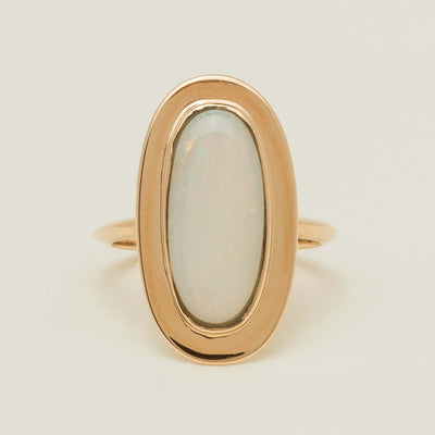 Deja Vu 15ct Rose Gold Opal Bezel-Set Ring - Ring - Walker & Hall