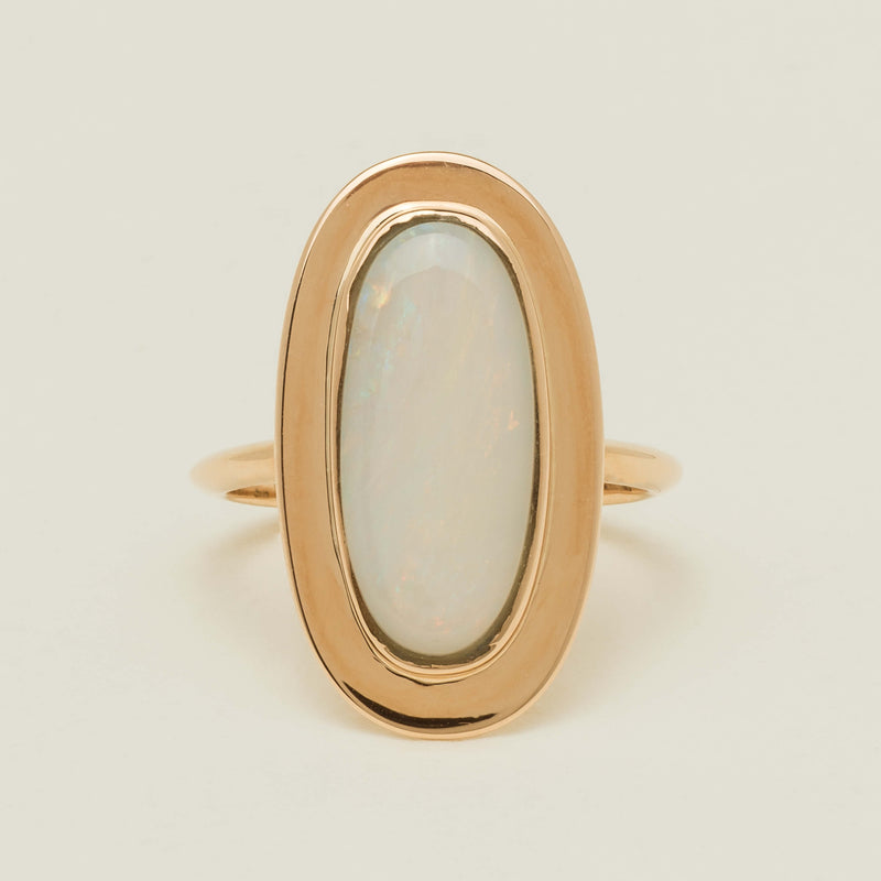 Deja Vu 15ct Rose Gold Opal Bezel-Set Ring - Ring - Walker & Hall