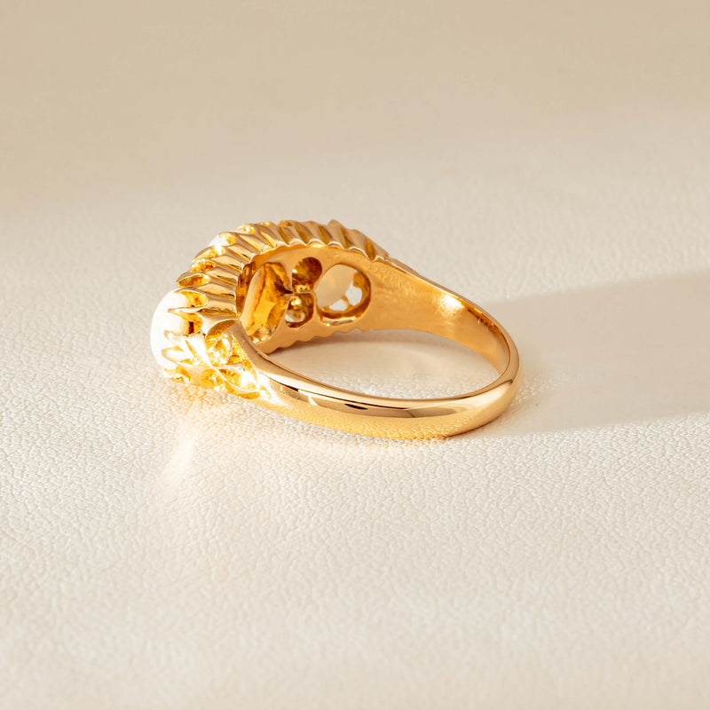 Vintage 18ct Yellow Gold Opal & Diamond Ring - Ring - Walker & Hall