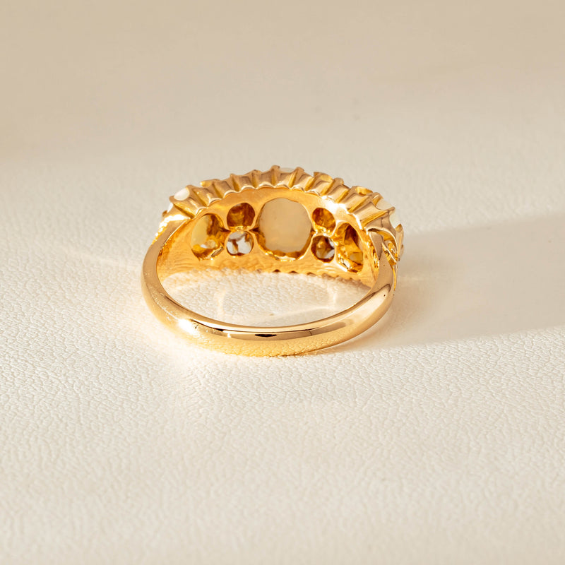 Vintage 18ct Yellow Gold Opal & Diamond Ring - Ring - Walker & Hall