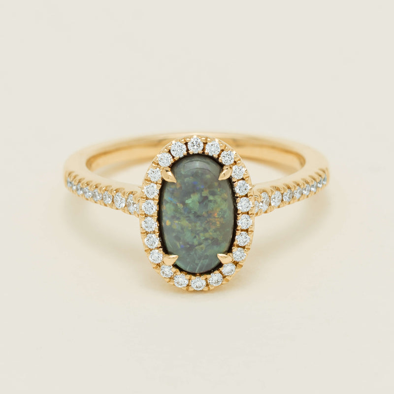 18ct Yellow Gold 1.25ct Opal & Diamond Sierra Ring