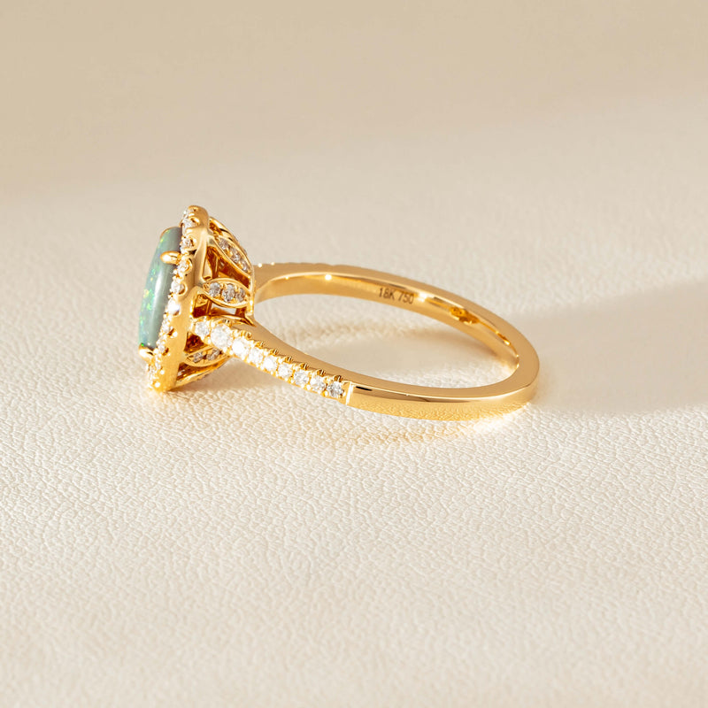 18ct Yellow Gold 1.25ct Opal & Diamond Sierra Ring - Ring - Walker & Hall