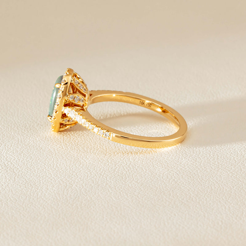 18ct Yellow Gold 1.25ct Opal & Diamond Sierra Ring - Ring - Walker & Hall