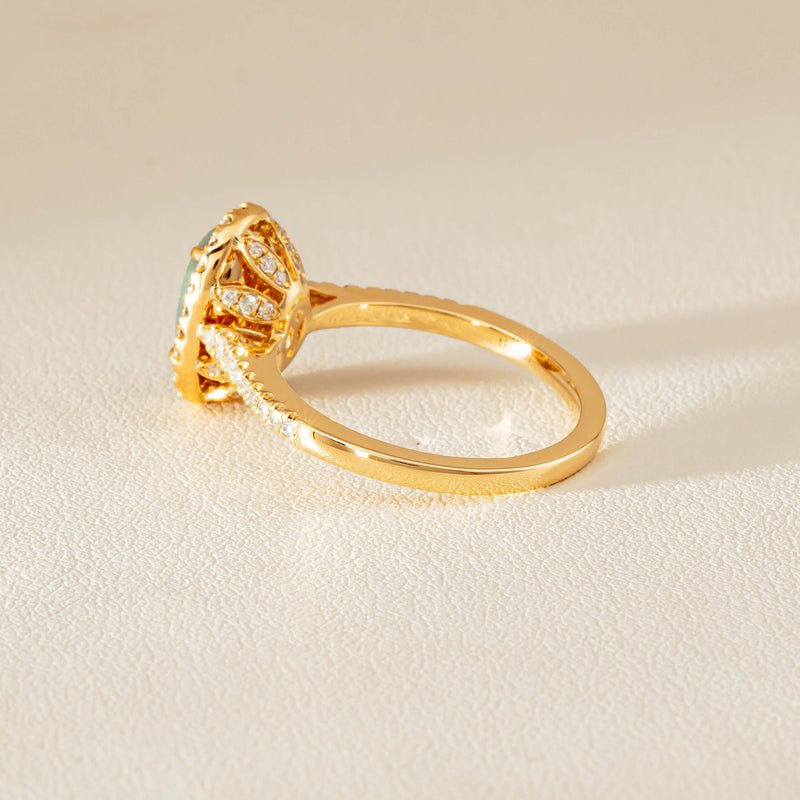18ct Yellow Gold 1.25ct Opal & Diamond Sierra Ring - Ring - Walker & Hall