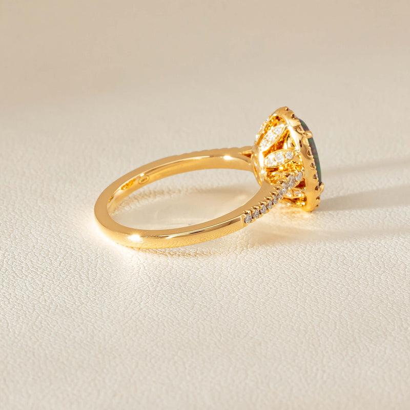 18ct Yellow Gold 1.25ct Opal & Diamond Sierra Ring - Ring - Walker & Hall