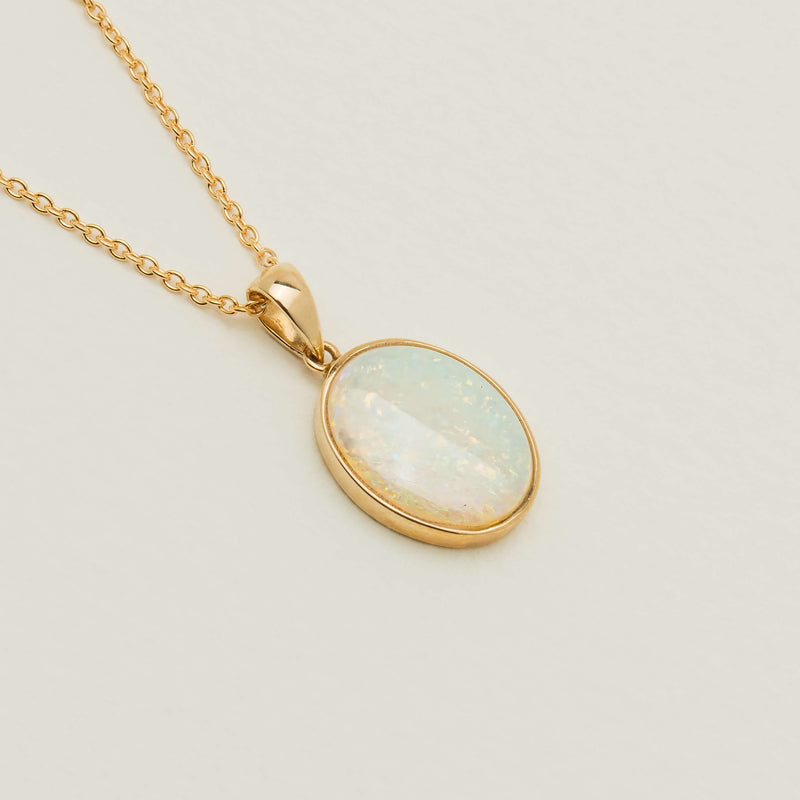 14ct Yellow Gold .95ct Opal Cabochon Pendant