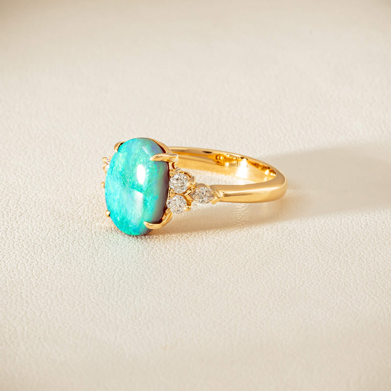18ct Yellow Gold 2.30ct Opal & Diamond Oriana Ring