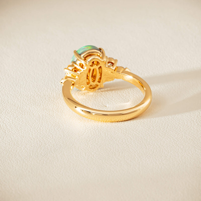 18ct Yellow Gold 2.30ct Opal & Diamond Oriana Ring