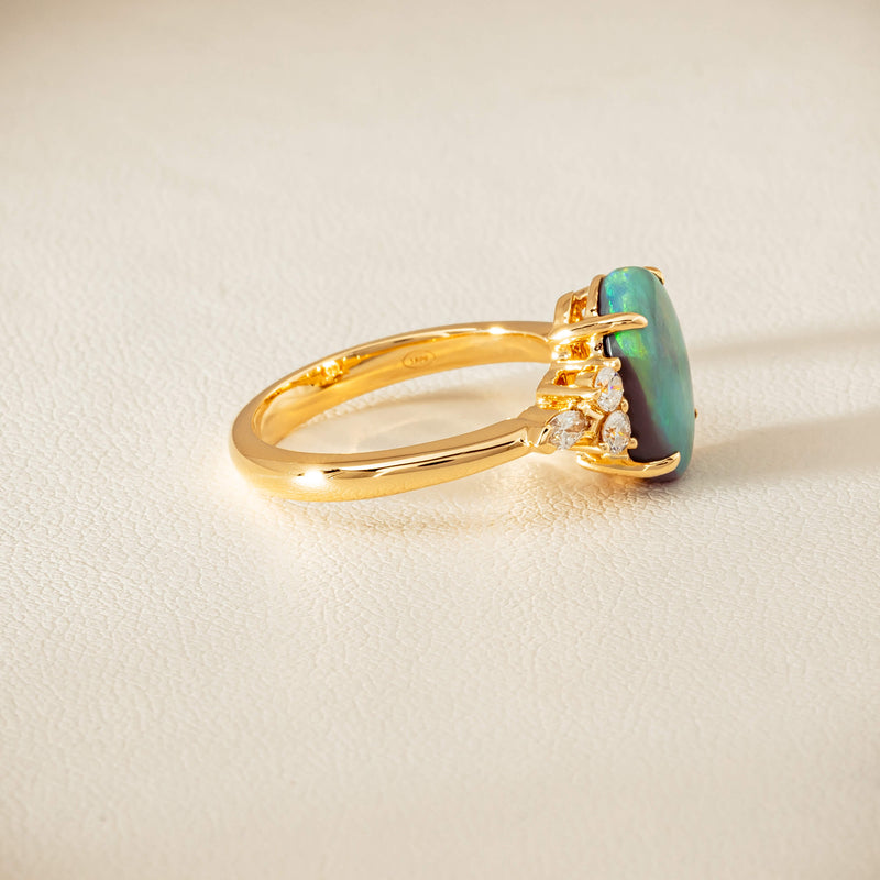 18ct Yellow Gold 2.30ct Opal & Diamond Oriana Ring