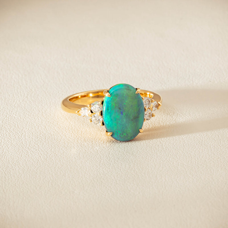 18ct Yellow Gold 2.30ct Opal & Diamond Oriana Ring