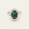 Deja Vu Platinum 1.68ct Opal & Diamond Halo Ring